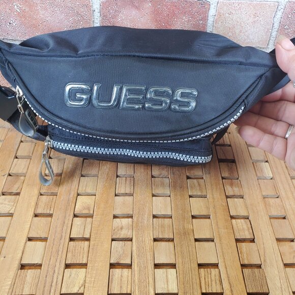 Guess Y2K Black Luxe Fanny Pack, Retro-Chic Waist Bag - Picture 8 of 10